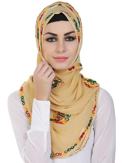 momin libas gold chiffon stole - 14626524 - Standard Image - 0