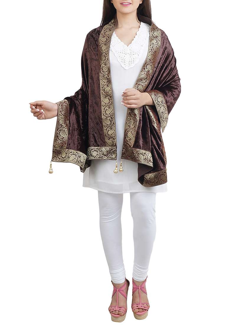 brown velvet shawl - 14634656 -  Standard Image - 2