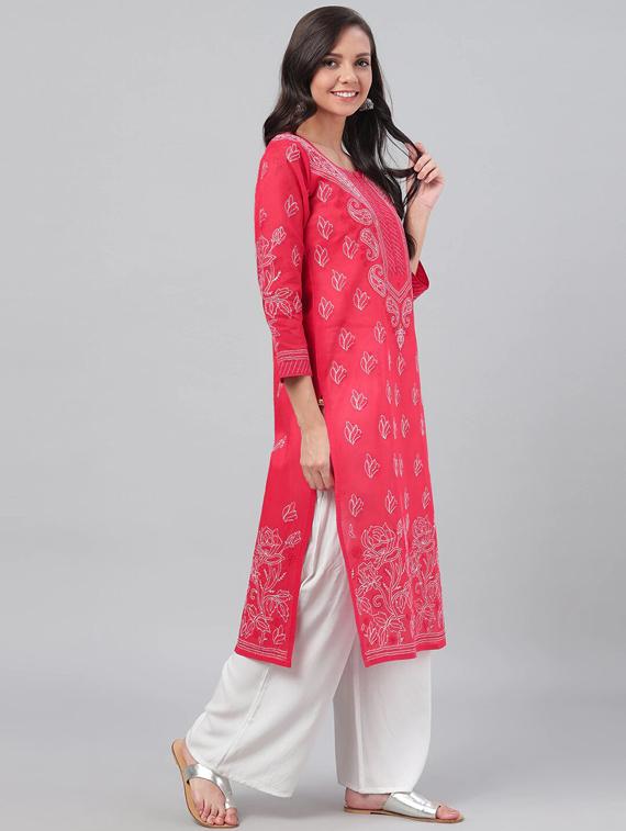 women's straight kurta - 14636604 - Standard Image - 2