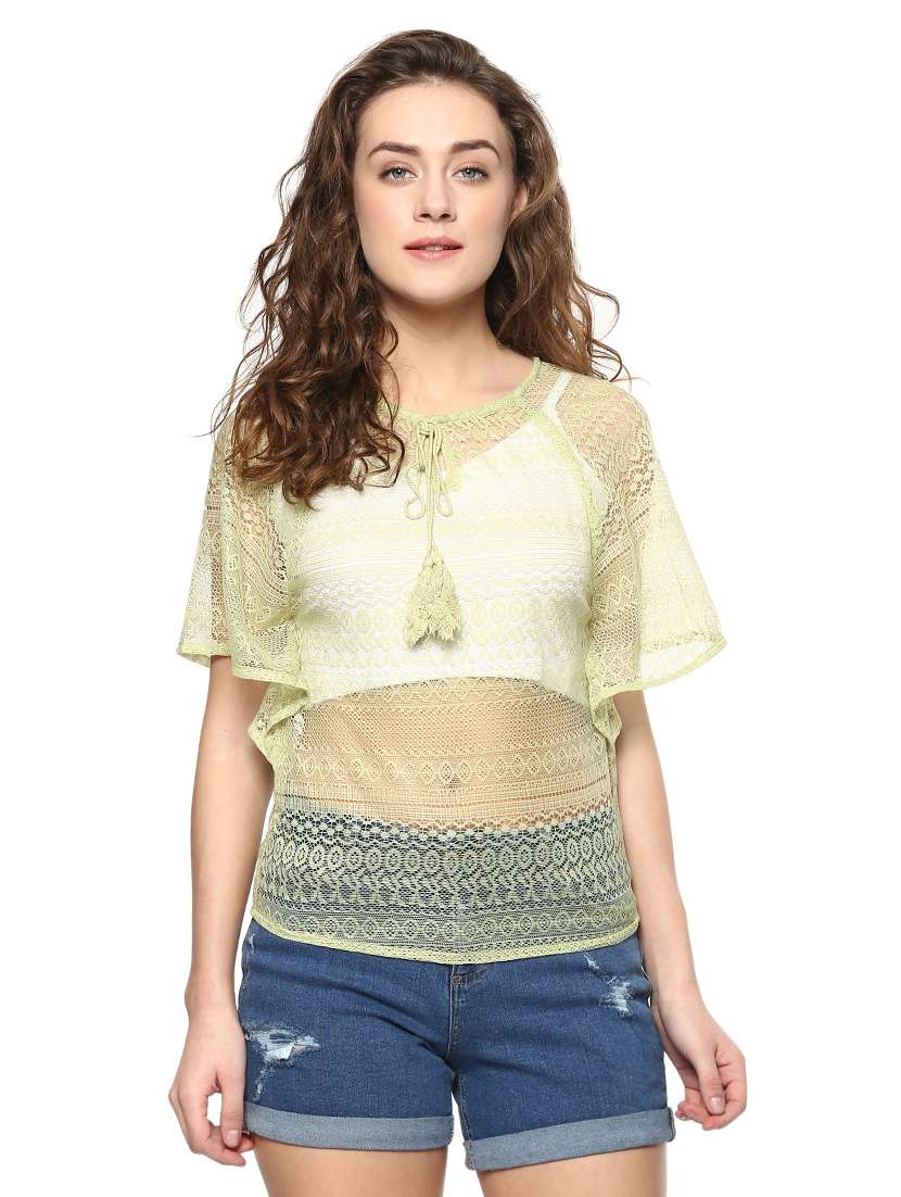 beige net top