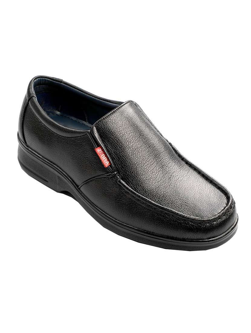 black leatherette formal slip on