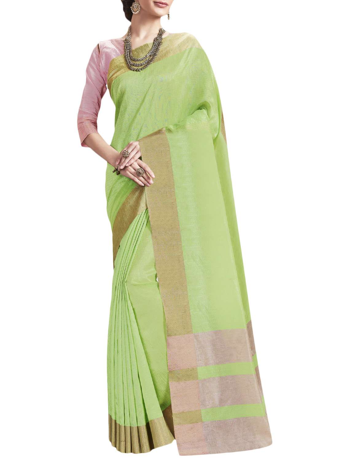 women's bordered royal blue colored saree