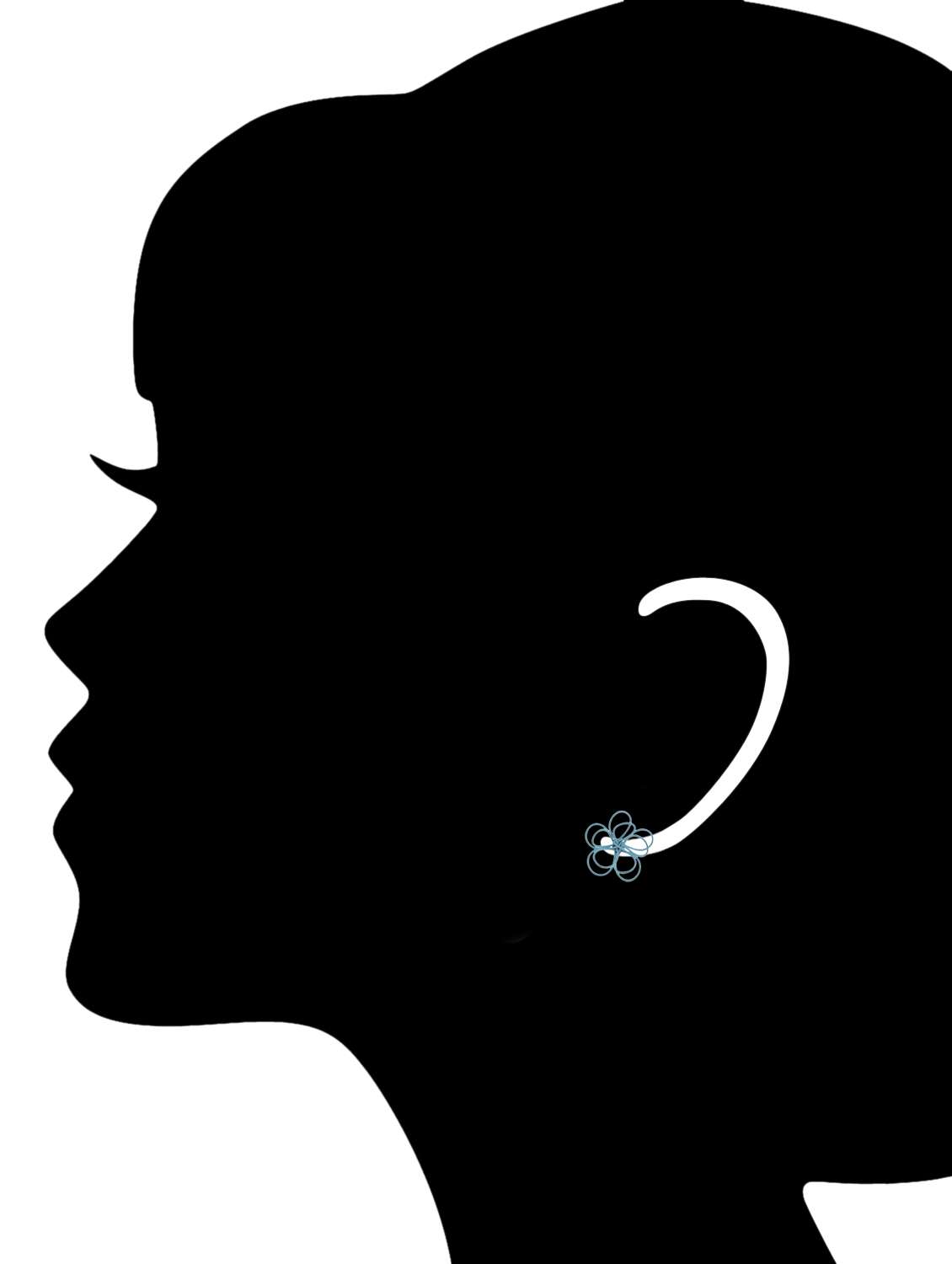 blue metal studs earrings - 14651776 -  Standard Image - 2