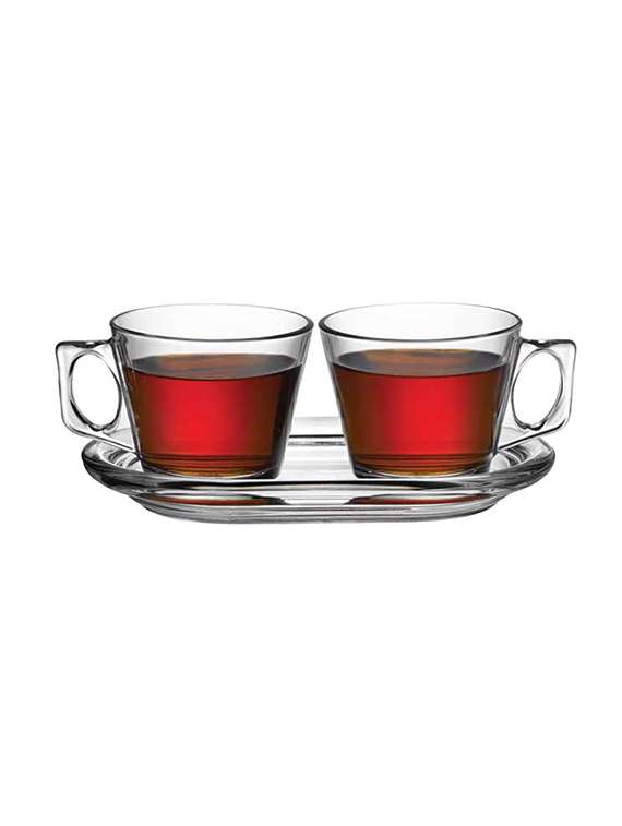 set of 3pcs tea & coffee cups with tray