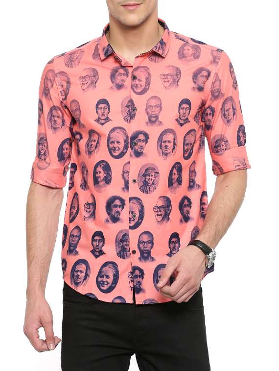 coral cotton casual shirt