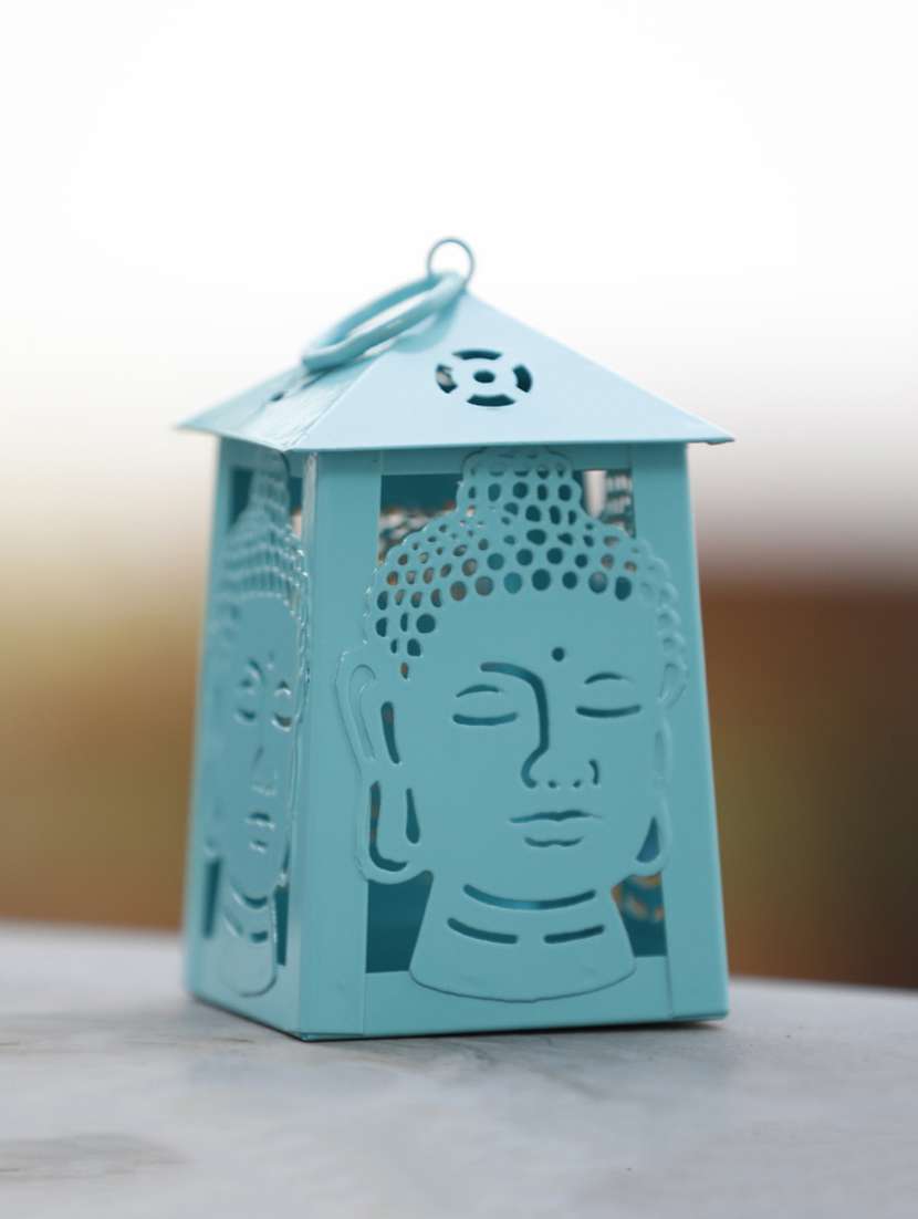 buddha t-light lantern turquoise