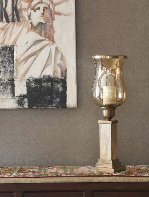 Candle Holder with Gold Chimney