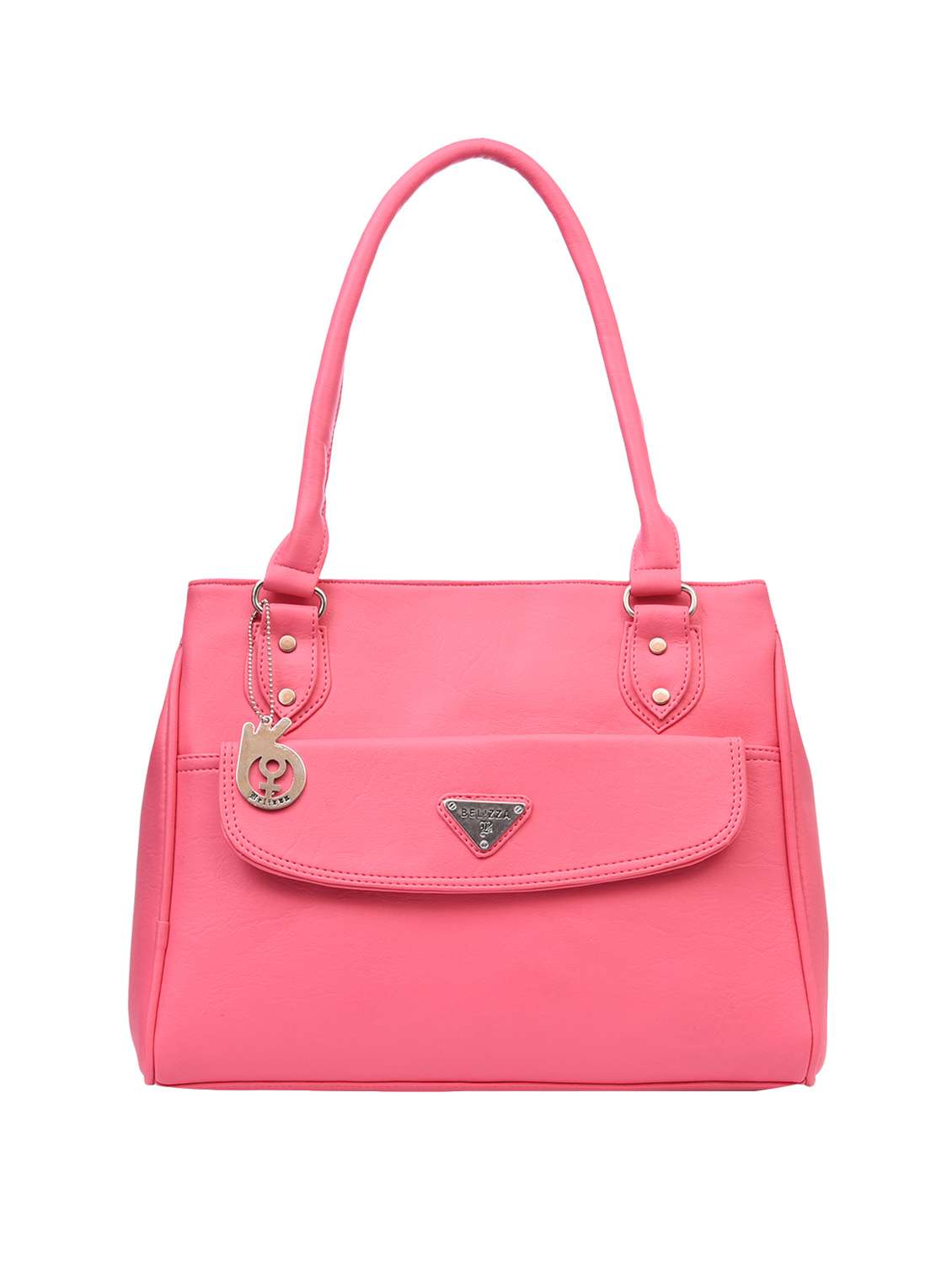 pink leatherette  regular handbag