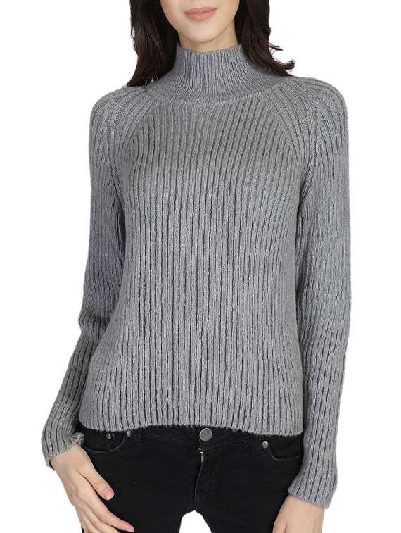 grey silk blend pullover