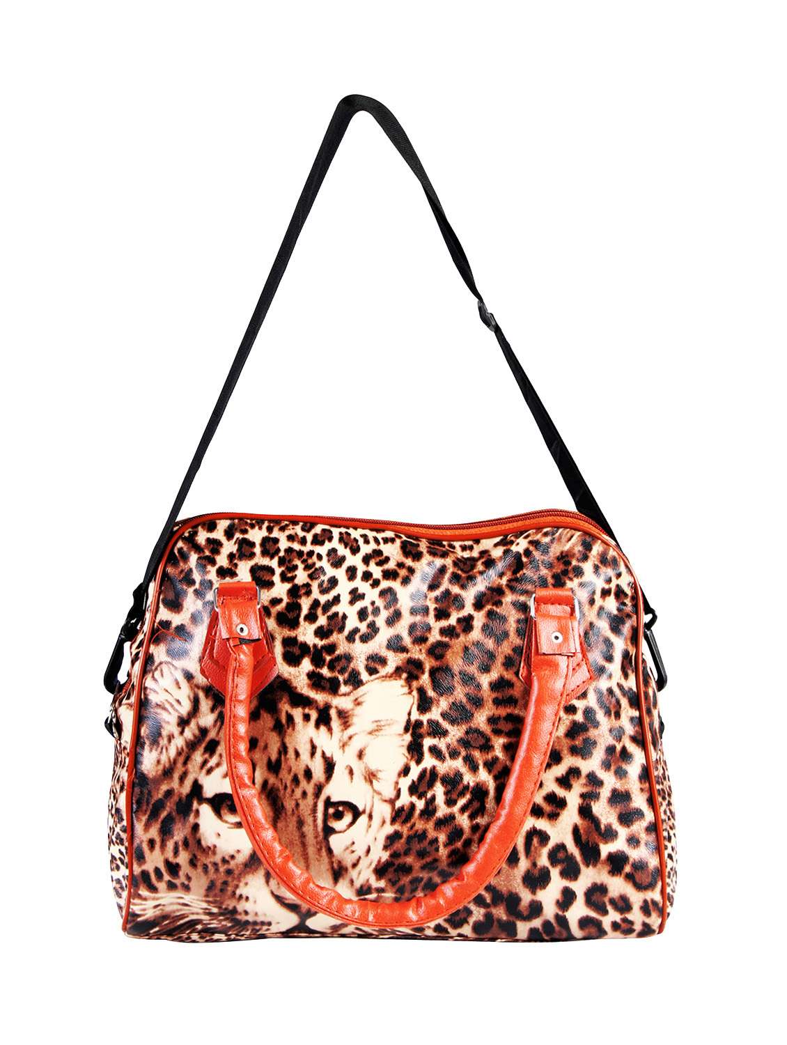 brown leatherette  regular handbag