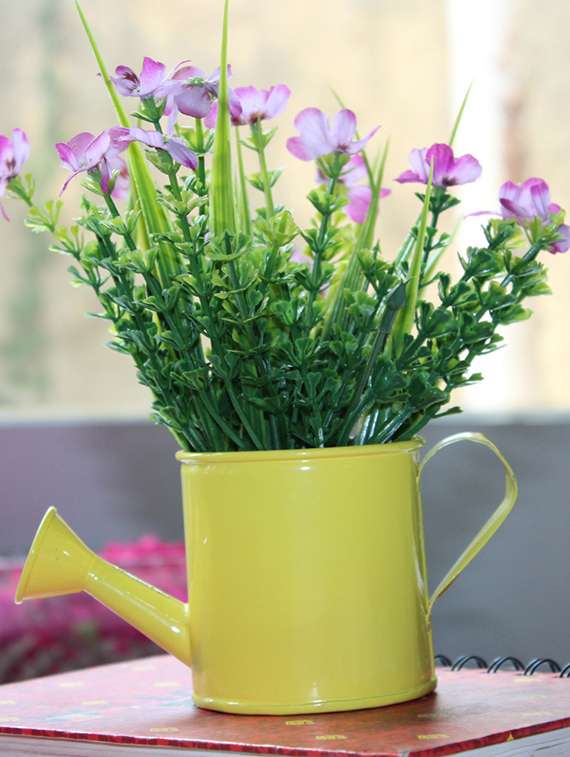 watering can mini yellow