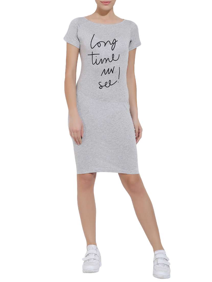 grey hosery sheath dress