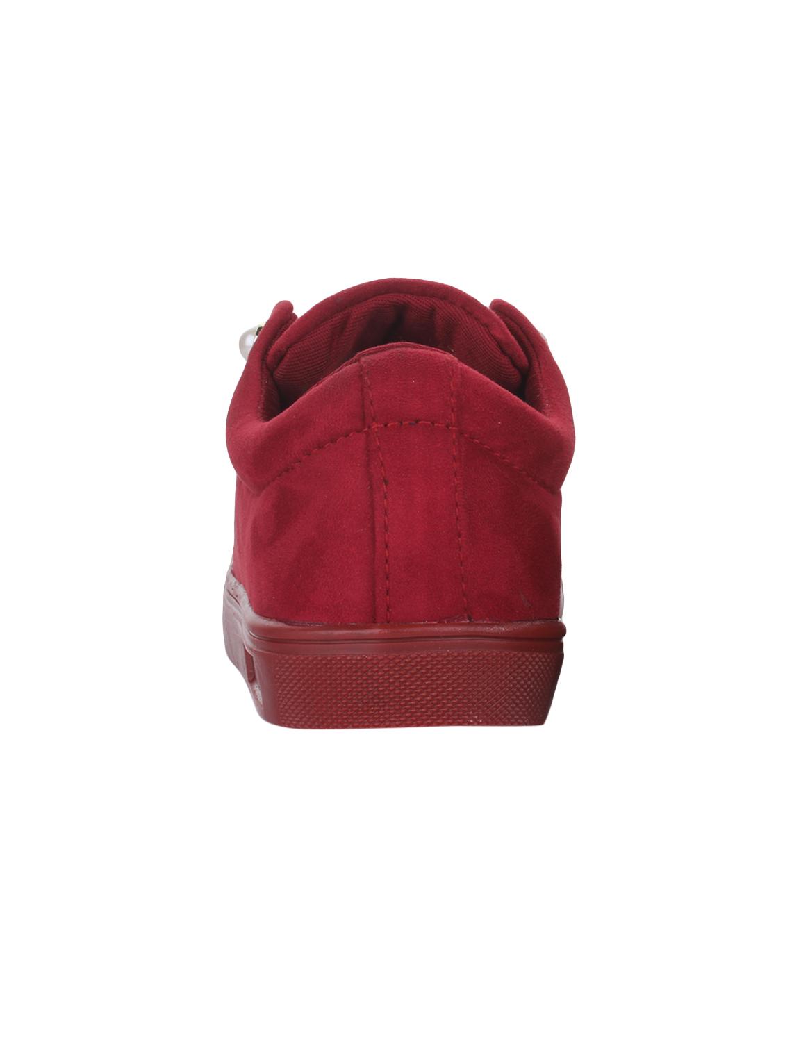 maroon suede laceup sneakers - 14664824 - Standard Image - 2