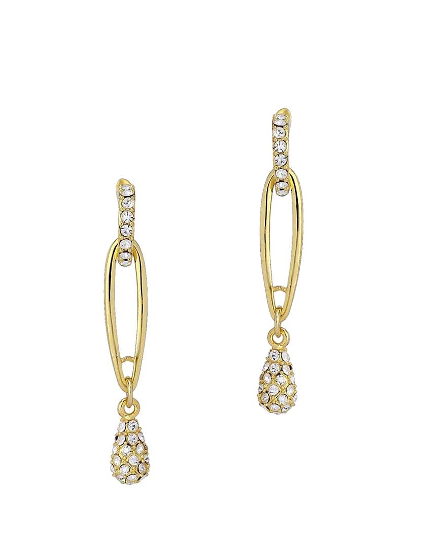 gold gold plated drop earrings