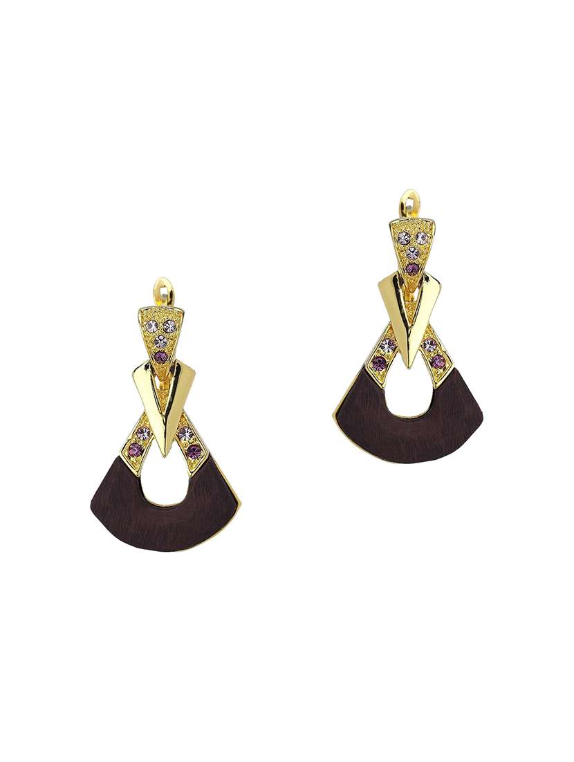 gold gold plated drop earrings