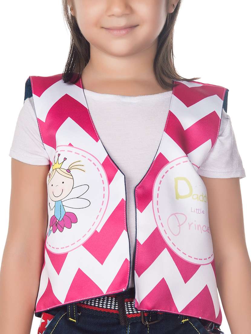 pink cotton blend waistcoat