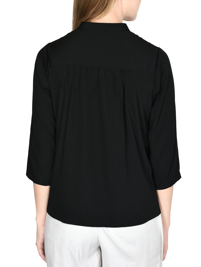solid black georgette top - 14676901 - Standard Image - 2