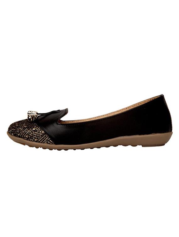 black leather slip on ballerina - 14677574 - Standard Image - 2