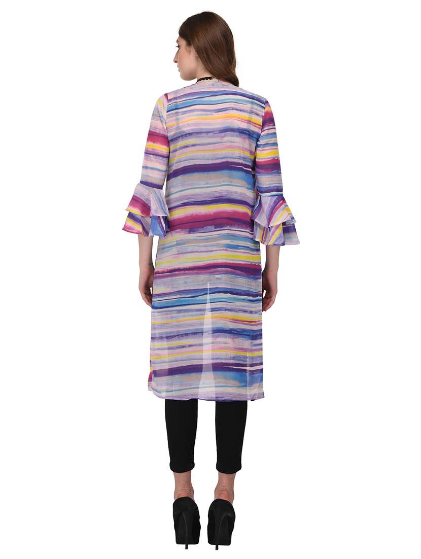purple striped printed shrug - 14677885 -  Standard Image - 2