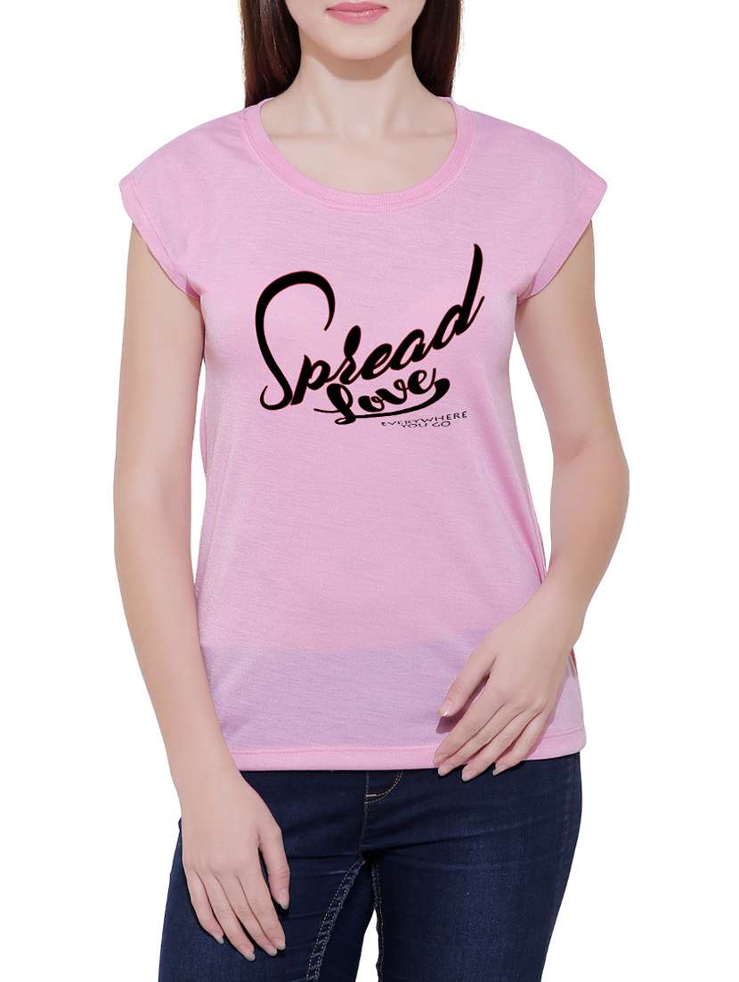 pink printed tee