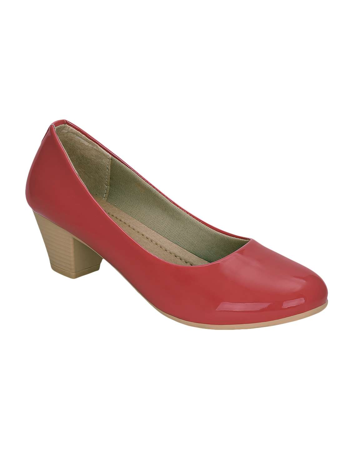 maroon slip on pump
