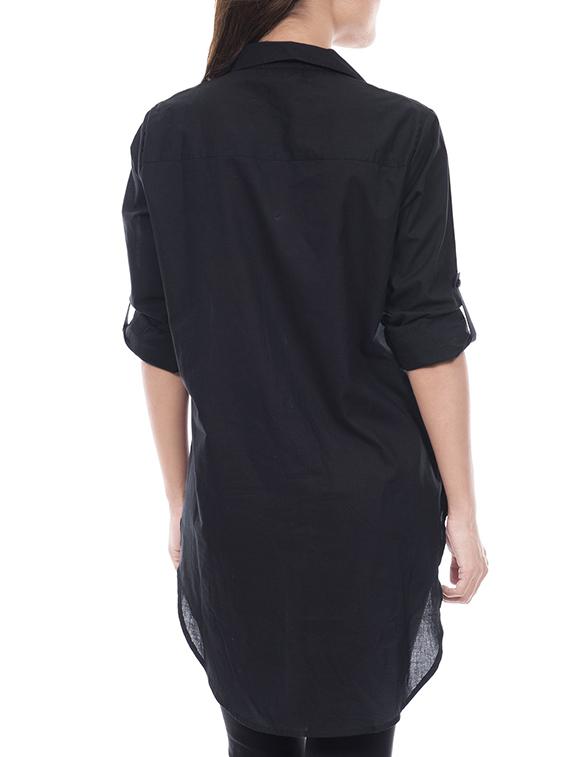 amadore black cotton embroidered tunic - 14712011 - Standard Image - 2