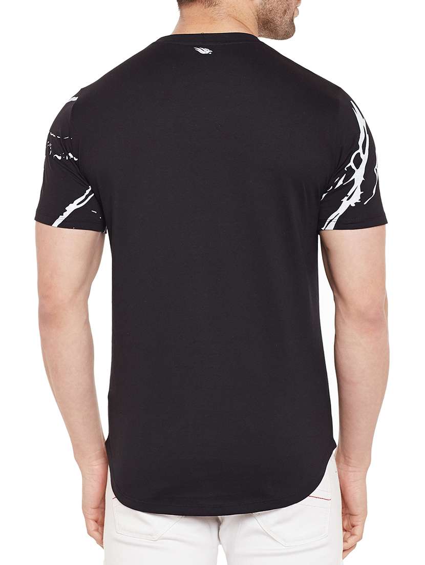 black front printed t-shirt - 14713994 -  Standard Image - 2