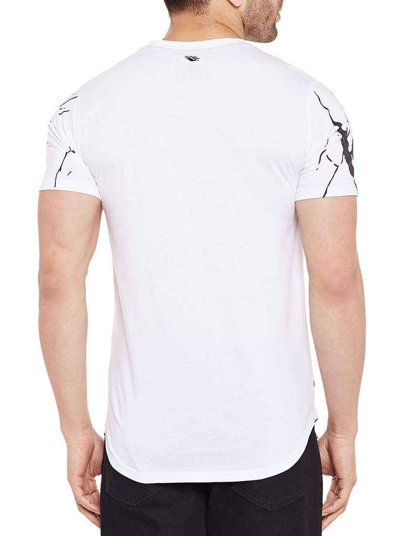 white cotton all over print tshirt - 14713995 -  Standard Image - 2