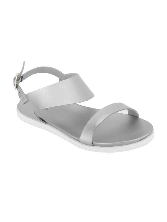 silver back strap sandal