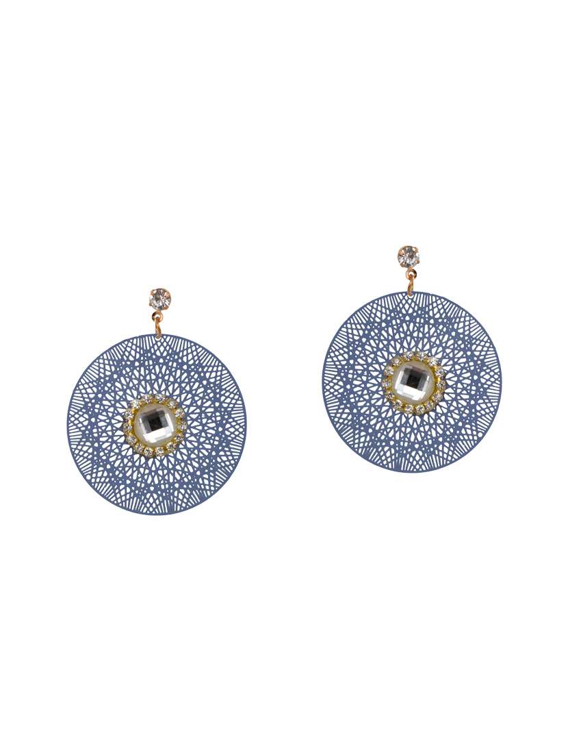 blue metal drop earring
