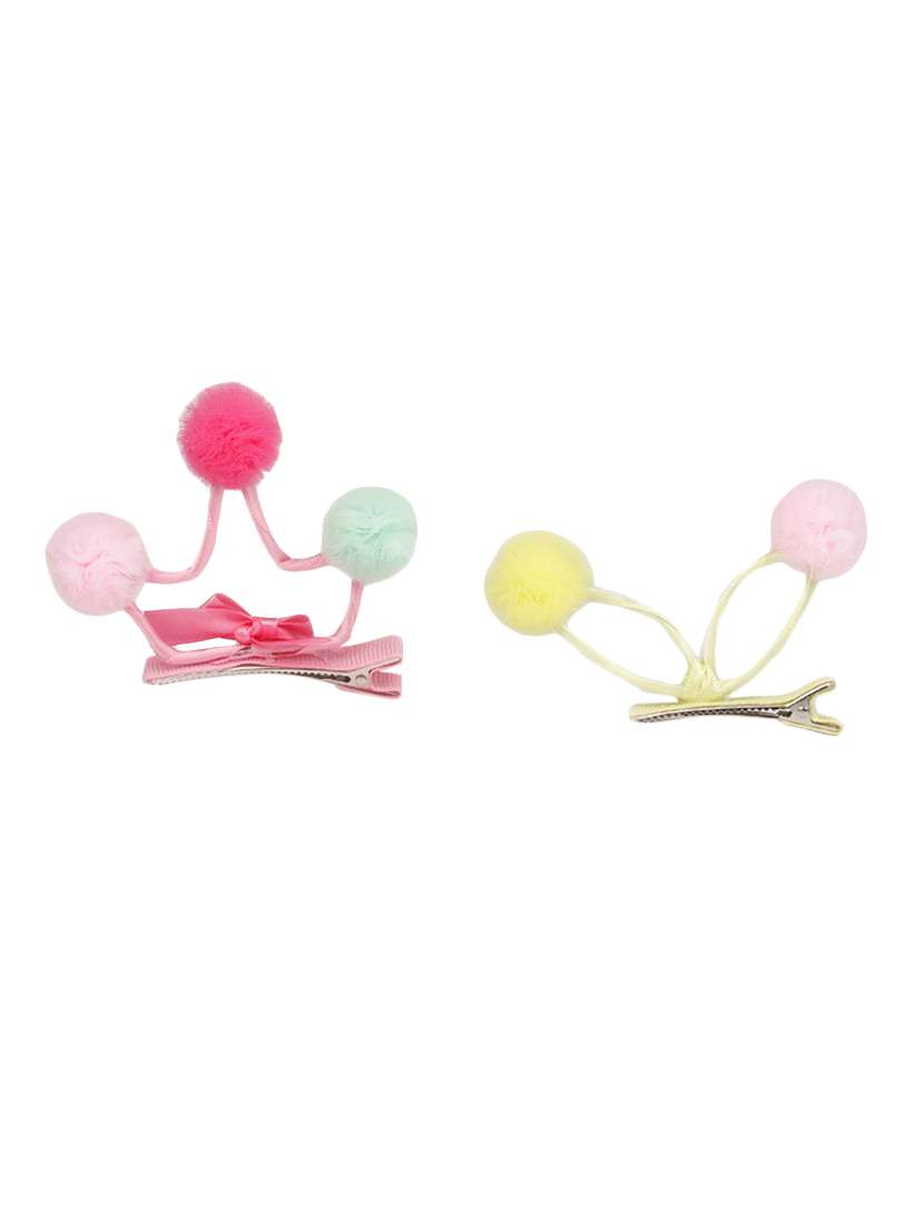 combo of 2 multi colored fabric hair clips