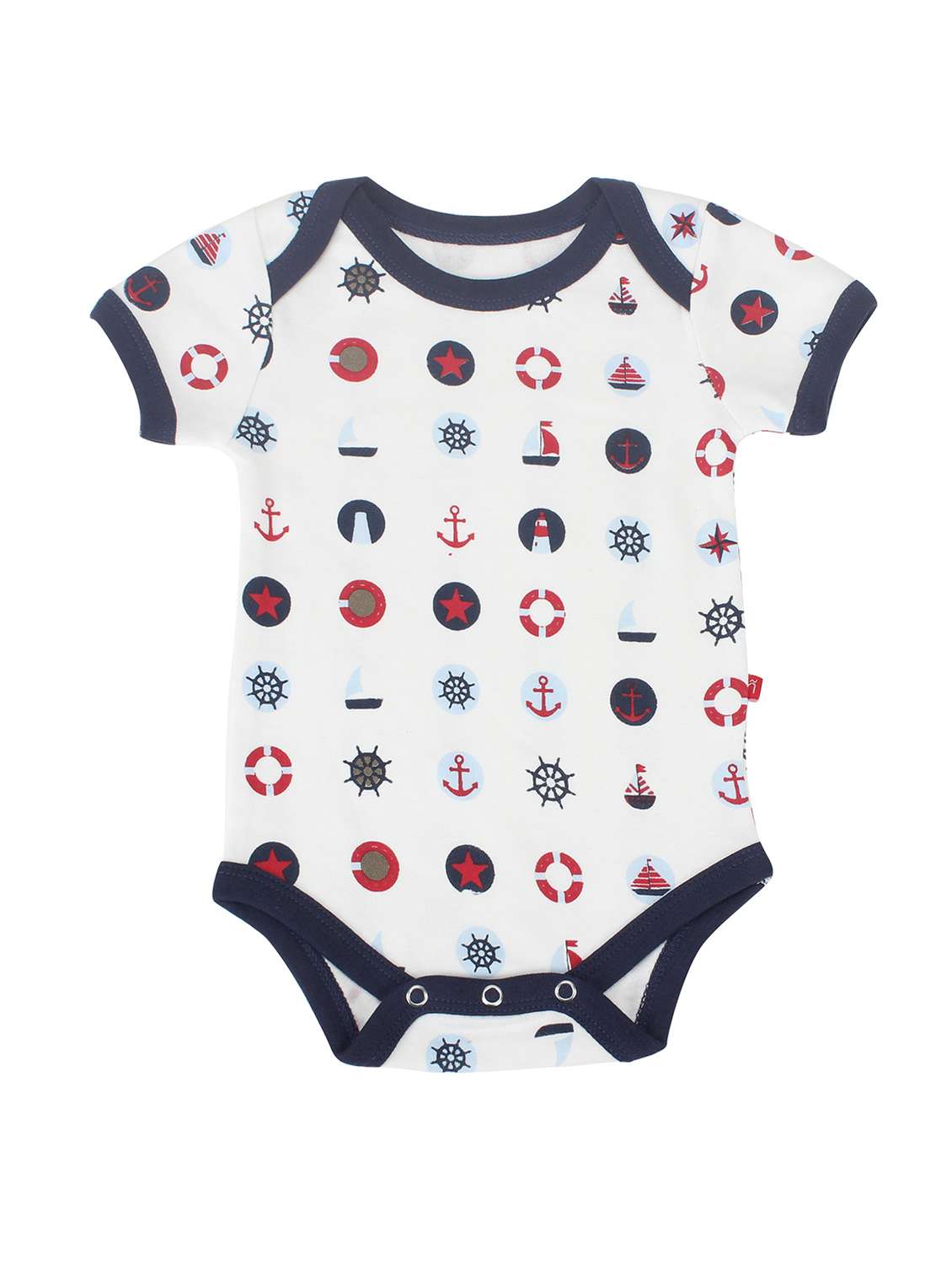 kids white printed cotton onesie