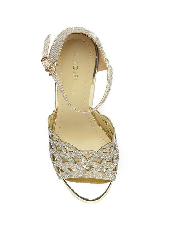 gold pu ankle strap sandals - 14719935 - Standard Image - 2