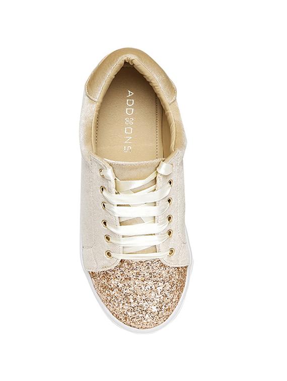 beige velvet laceup sneakers - 14719937 - Standard Image - 2