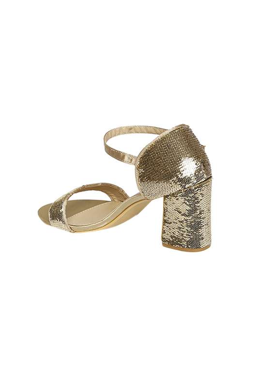 gold pu ankle strap sandals - 14720929 - Standard Image - 2