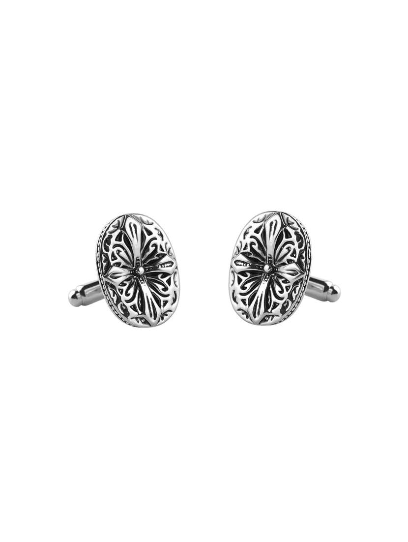silver metal cufflink