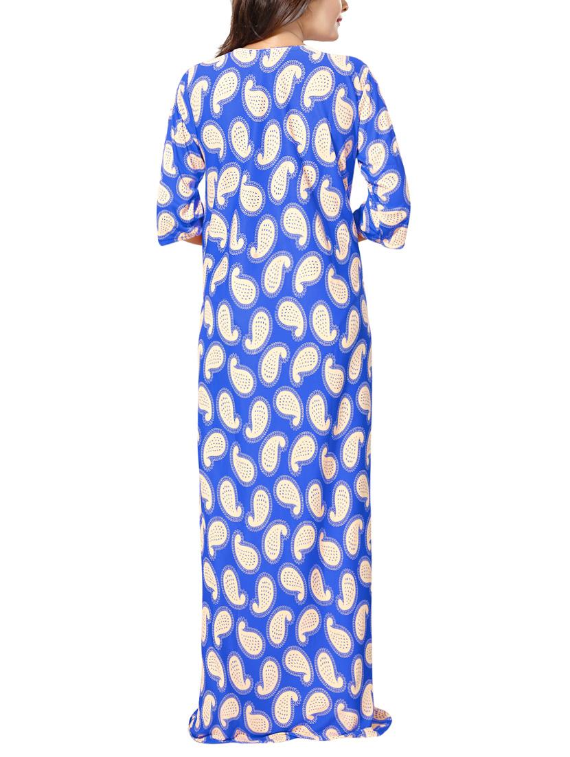 blue satin nightwear gown - 14721581 - Standard Image - 2
