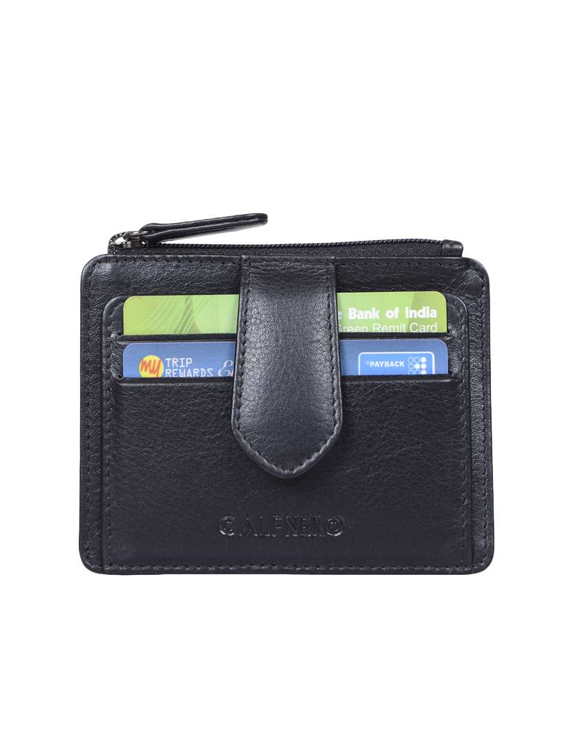 black leather card holder