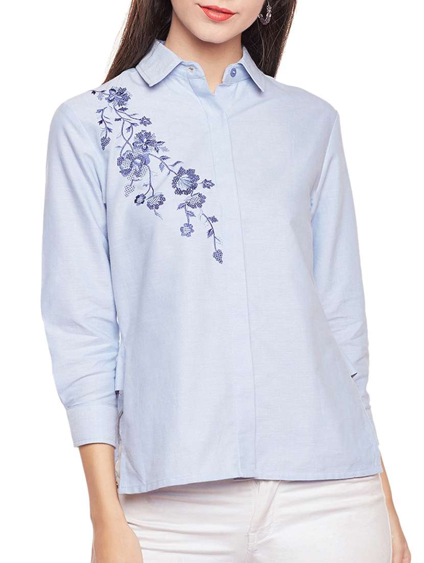 light blue cotton shirt