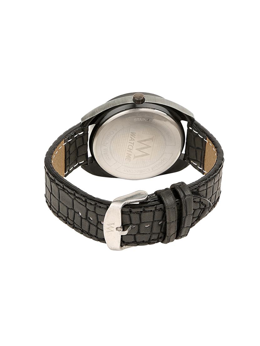 watch me analog quartz white black black leather watch for men and boys wmal-185 - 14737508 - Standard Image - 2