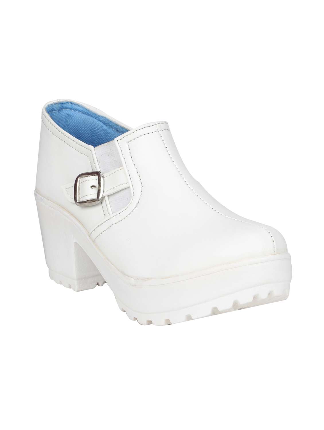 white slip on ankle boot