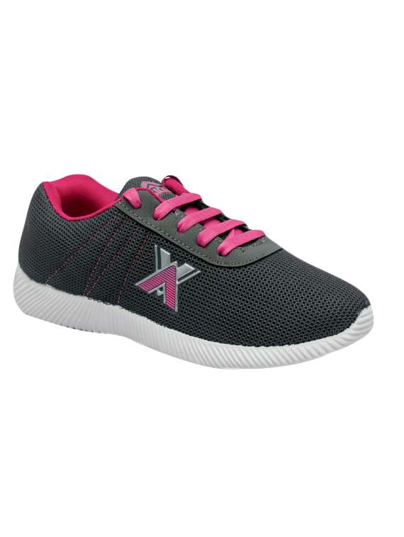 black lace-up sports shoe