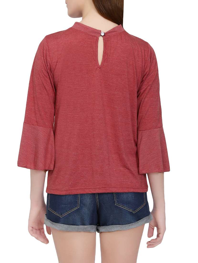 choker neck bell sleeved top - 14747110 - Standard Image - 2