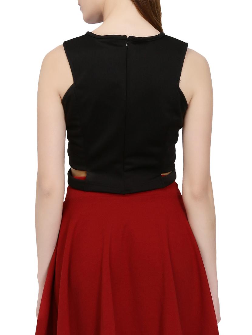 black polyester crop top - 14747116 - Standard Image - 2