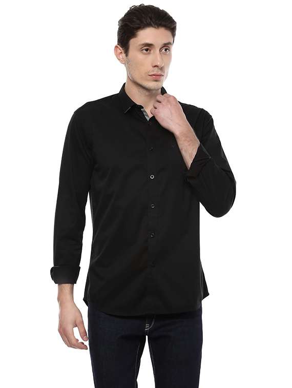 black cotton casual shirt