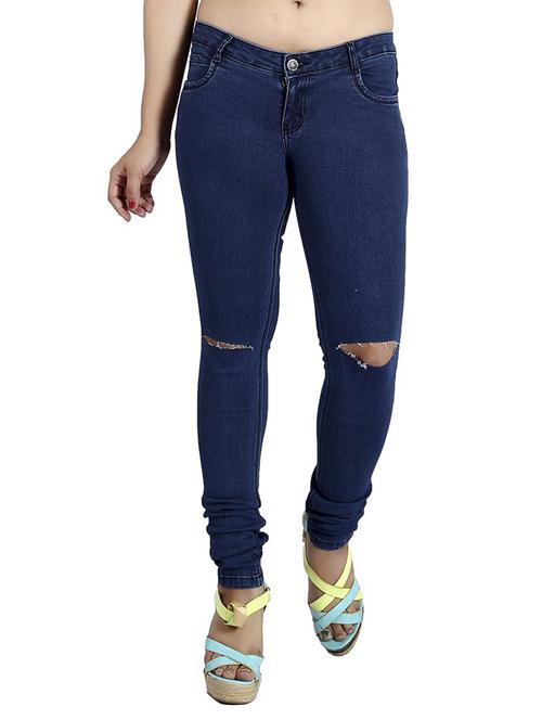 women's slash knee slim fit jeans - 14750568 - Standard Image - 0