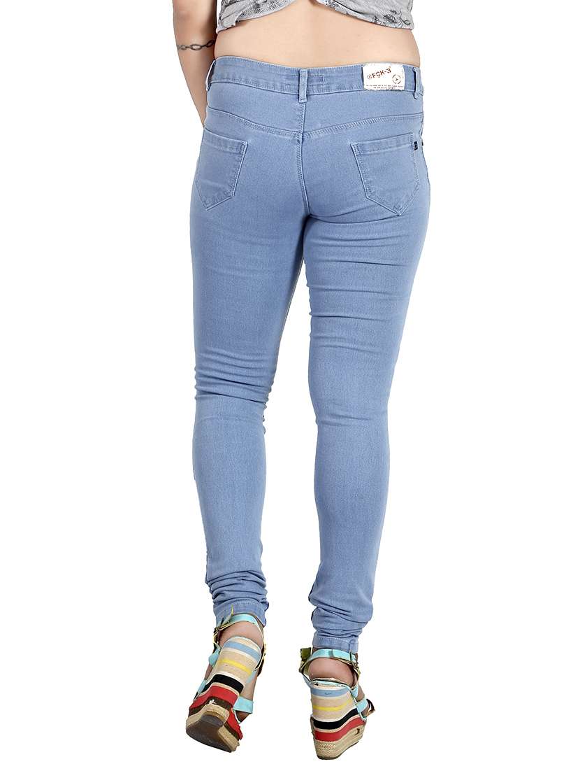 women's slash knee slim fit jeans - 14750569 - Standard Image - 2