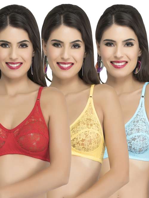 set of 3 floral lace minimizer bra - 14750992 -  Standard Image - 0