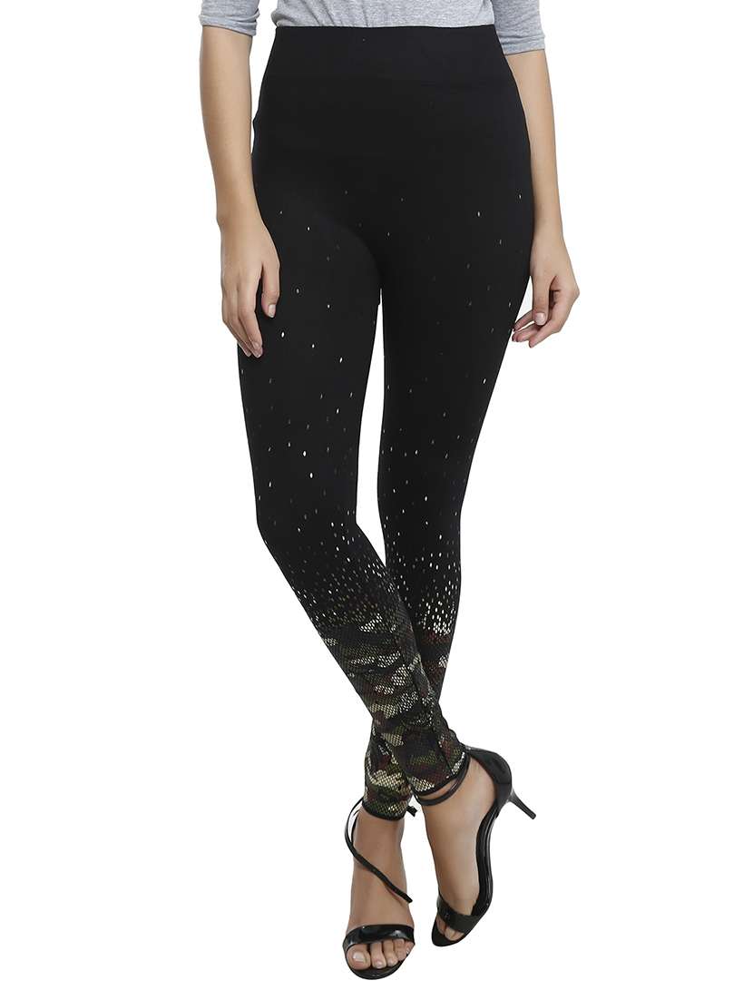 black cotton jeggings