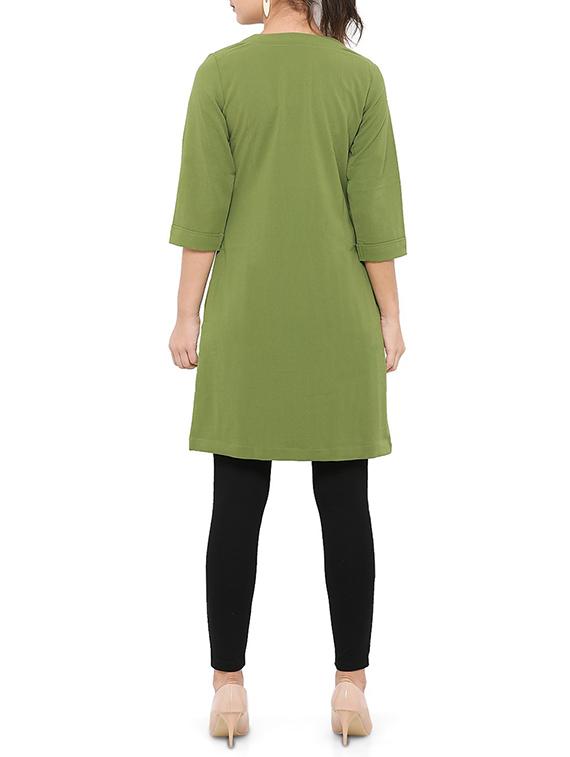 olive green poly spendex shrug - 14754052 - Standard Image - 2